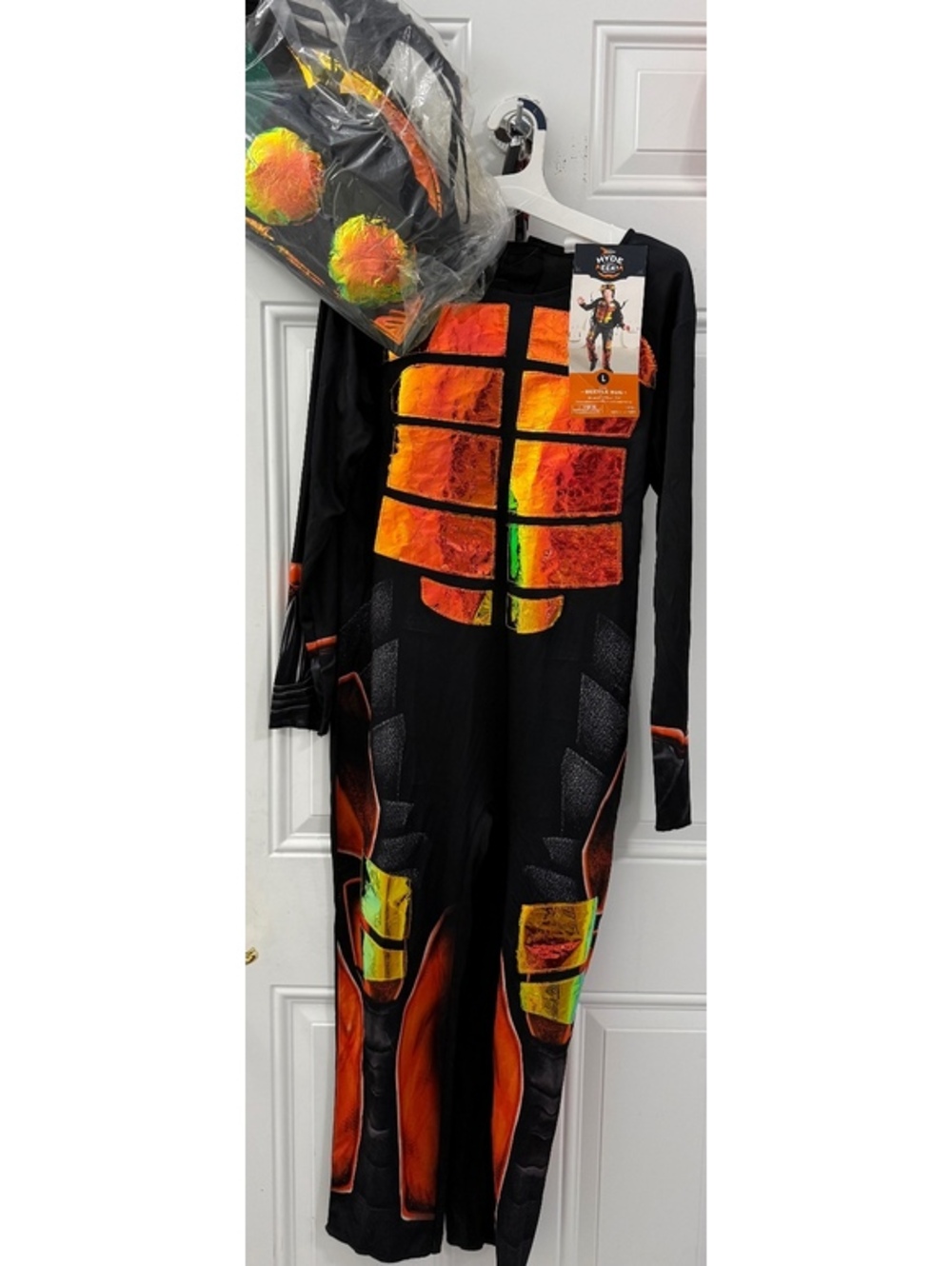 Hyde and EEK Beetle Bug Halloween Costume Kid's Black with Hat & Wings Size L